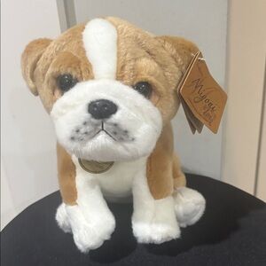 Myoni Kids Plush Bulldog Stuffed Animal - Brown and White